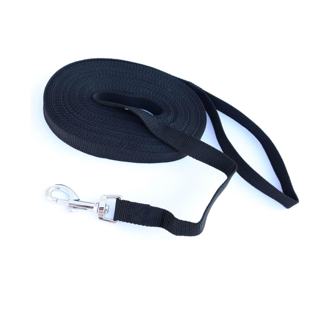 Unbranded Long Dog Training Leash Pet 30FT Black New Nylon Heavy Duty Lead